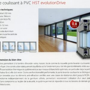 BAIE COULISSANTE  SCHÜCO HST EVO Uw = 0,8 W/(m2K)